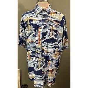 Kahala John Severson Hawaiian Shirt Mens XL Rayon Nautical Oversized  Beach